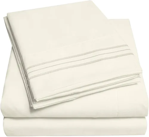 Miniatura 35 de Juego de sábanas y fundas de almohada de la colección 1500 Supreme, tamaño Queen, estampado Paisley gris - Juego de sábanas y fundas de almohada