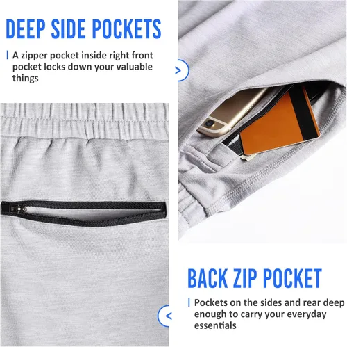 Miniatura 4 de maamgic Pantalones cortos de entrenamiento para hombre de 5 pulgadas, suaves, elásticos, para correr, gimnasio, atléticos, con bolsillos