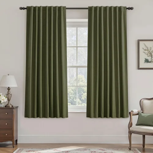 Miniatura 49 de UHITECH Cortinas opacas de 35 pulgadas de largo para sala de estar, 2 paneles, cortina opaca corta para cocina para ventanas pequeñas, cortinas