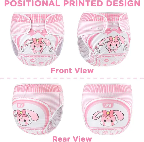 Miniatura 5 de Littleforbig Lavable Ajustable Reutilizable Impermeable Tela Adulto Pañal Wrap Cover - Bebé Usagi Patrón S