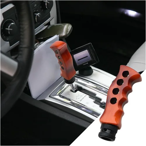 Miniatura 8 de Pomo de palanca de cambios para automóvil, agarre de transmisión manual y automática con mango tipo cuchillo con tornillos adaptadores y llave Negro