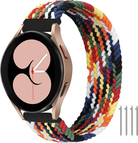 Miniatura 11 de Minggo Solo Loop - Correa trenzada compatible con Samsung Galaxy Watch 6/5/4 de 1.575 pulgadas, 1.732 pulgadas, correa elástica tejida para Galaxy