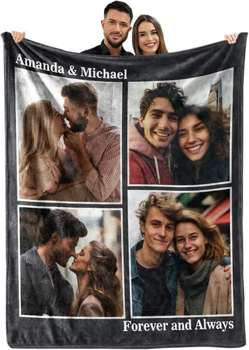 Miniatura 14 de MeMoShe Mantas personalizadas con fotos, regalos personalizados para parejas, manta de foto personalizada, regalos personalizados de "Te quiero