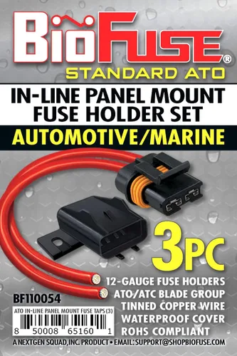 Miniatura 2 de Portafusibles impermeable ATO 12-AWG estándar para montaje en panel en línea, para uso automotriz y marino. Grupo de cuchillas: ATOF, ATC, ATS, APR