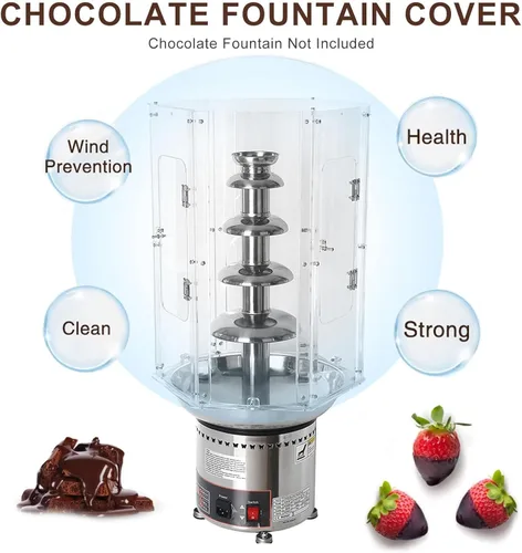 Miniatura 3 de Cubierta de fondue de chocolate comercial, cubierta grande de 4 a 7 niveles, cubierta de máquina de cascada de chocolate, cubierta de torre