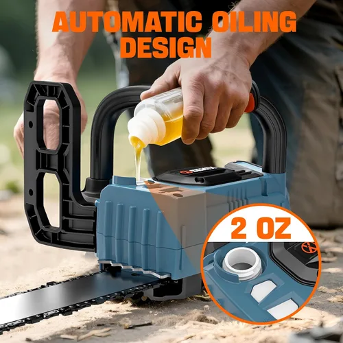 Miniatura 6 de SENIX Motosierra inalámbrica, motosierra de batería de 20 V y 10 pulgadas, motosierra sin escobillas, incluye batería de 2.5 Ah y cargador