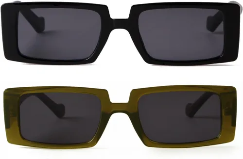 Miniatura 2 de Gafas de sol GIFIORE rectangulares para mujer, gafas de sol modernas estilo retro, gafas con montura ancha y con protección UV400