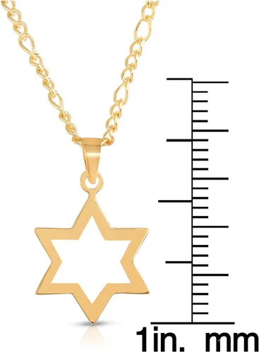 Miniatura 2 de Elegante collar con colgante de estrella de David de oro de 14 quilates, N A