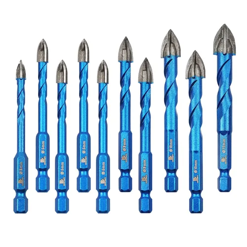 Miniatura 15 de Broca de diamante - BRSCHNITT Juego de brocas de 1/4 pulgada para albañilería para azulejos de porcelana, cerámica, piedra, granito, mármol, broca