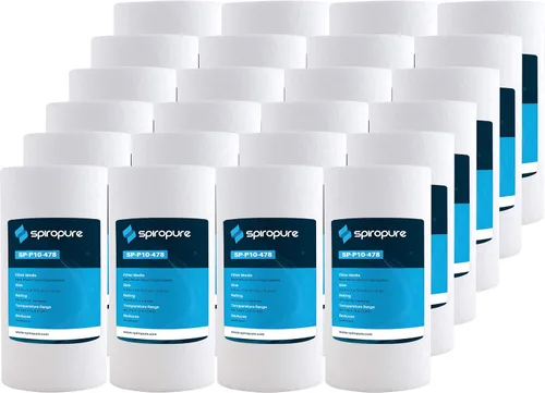 Miniatura 20 de SpiroPure SP-P10-20 20x2.5 Cartucho de filtro de agua de sedimento de polipropileno fundido fundido de 10 micrones SDC-25-2010 (caja de 20)