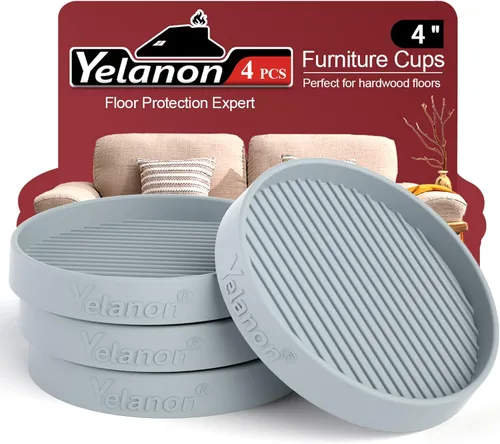 Miniatura 16 de Posavasos para muebles - 8 piezas, vasos de ruedas de muebles redondos de 2" - Almohadillas antideslizantes para suelos de madera dura, pinzas