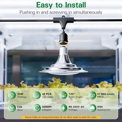 Miniatura 7 de Luces de Cultivo Exteriores para Invernadero, Luces de Cultivo de Invernadero de Espectro Completo para Plantas Exteriores, Luz de Cultivo en Cadena