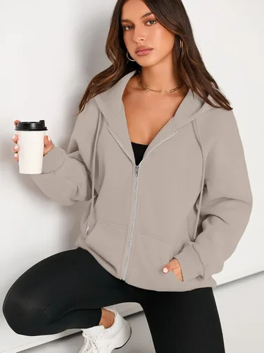 Miniatura 2 de EFAN lindas sudaderas con capucha para chica adolescente, chaqueta extragrande para el otoño, informales estilo año 2000 (Y2K), con cordón