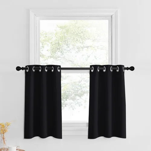 Miniatura 174 de NICETOWN Cortinas opacas de cocina para ventana sobre el fregadero, aislamiento térmico, decoración del hogar, pequeños niveles opacos con ojales