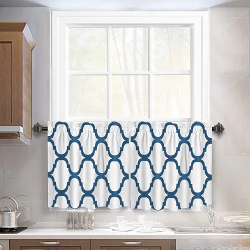 Miniatura 51 de Melodieux - Cortinas de bolsillo de moda marroquí para cocina, cafetería o baño, pequeñas ventanas