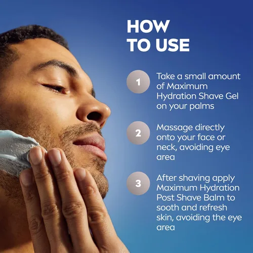 Miniatura 8 de NIVEA MEN Gel de afeitado de máxima hidratación, con aloe vera y provitamina B5, gel de afeitar para hombres, lata de 7 onzas, paquete de 3