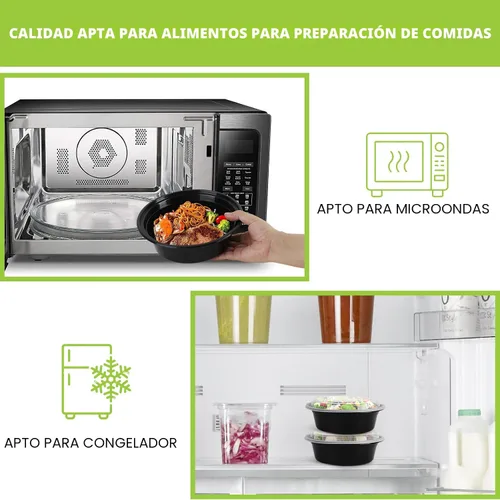 Miniatura 3 de WGCC Recipientes de preparación de comidas con tapas, paquete de 50 tazones de comida de 32 onzas, recipientes redondos para llevar, sin BPA, aptos