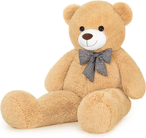Miniatura 13 de Oso de peluche gigante de 47 pulgadas, animal de peluche marrón grande de 4 pies, oso de peluche de chocolate suave, regalos para novias, niños
