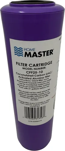 Home Master CFF25-10 Jr F2 Filtro de fluoruro de repuesto, se adapta a carcasas estándar de 10", multietapa, sedimento, alúmina activada, medios de