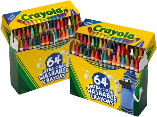 Miniatura 4 de Crayola Crayones lavables para niños, 64 unidades (2 cajas), imprescindibles para el aula, suministros esenciales para la escuela del profesor
