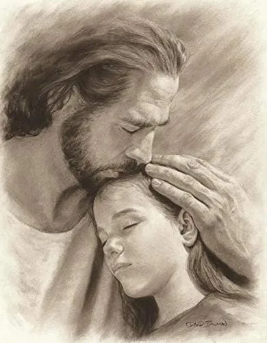 David Bowman Lienzo decorativo para pared de My Child Jesucristo besando a un niño, religioso, espiritual, cristiano, bellas artes (3 x 4 unidades,