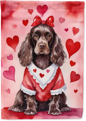 Miniatura 195 de Caroline's Treasures DAC5292CHF - Bandera de Border Collie My Valentine House para porche, grande, con manga para porche, para colgar en la pared