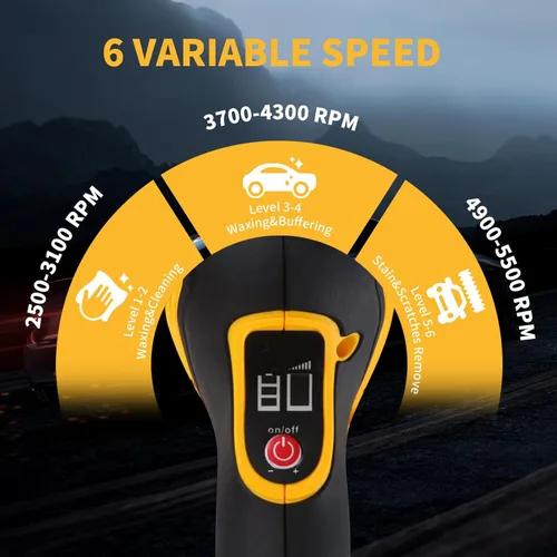 Miniatura 3 de Pulidor inalámbrico de coche compatible con batería Dewalt de 20 V, pulidor eléctrico para detalles/pulido/encerado (batería no incluida)