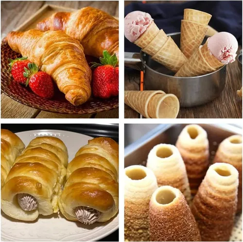Miniatura 6 de Molde de cuerno de crema, cono de helado de acero inoxidable y molde de pastelería reutilizable en forma tubular para hornear, herramienta