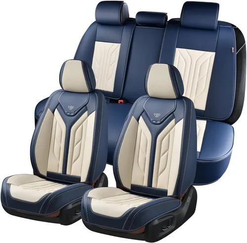 Miniatura 33 de Coverado Fundas de Asiento Delantero para Automóvil, 2 Piezas Fundas de Asiento de Cuero para Automóviles, Protector de Asiento de Automóvil Solo