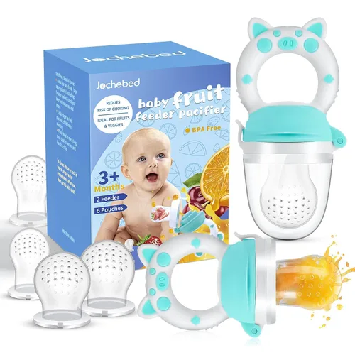 Chupete alimentador de frutas para bebés, chupetes de dentición fresca, juguete mordedor de dentición de frutas para bebés de 3 a 24 meses, 6 bolsas