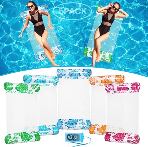 Miniatura 10 de 3/5/8 Pack Pool Hammock Upgrated Water Pool Floats, 4-in-1 (Hammock, Saddle, Lounge Chair, Drifter) Multi-Purpose Water Pool Float, Non-Stick PVC