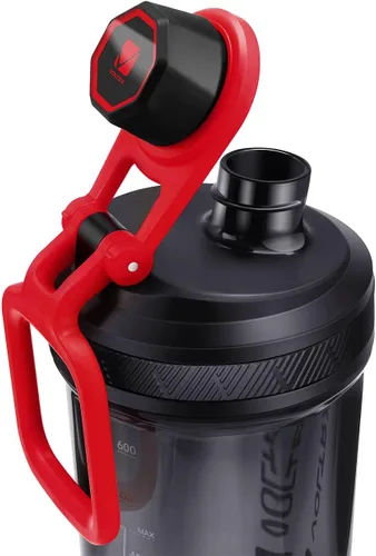 Miniatura 7 de VOLTRX Botella agitadora, mezclador eléctrico recargable USB-C de galio para batidos con proteínas, vasos agitadores para batidos de proteínas y Rojo
