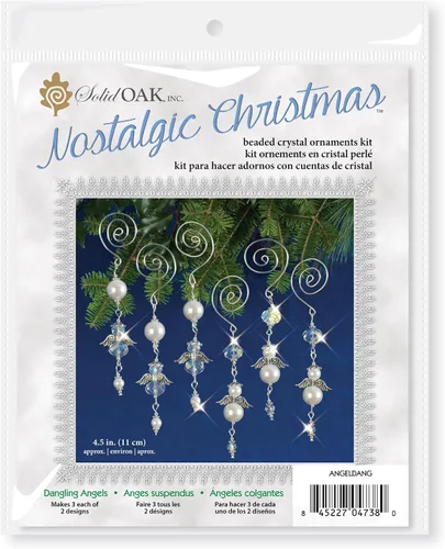Miniatura 3 de Solid Oak Kit de adornos de ángeles colgantes, cristal y perla