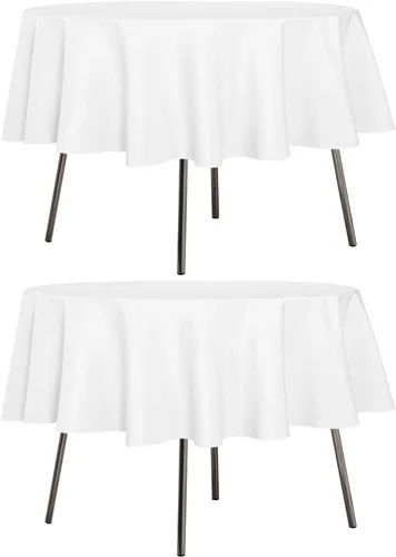 Miniatura 39 de sancua - Paquete de 2 manteles cuadrados de poliéster, de 54 x 54 pulgadas, resistentes a las manchas y a las arrugas, lavables, para mesas de Beige