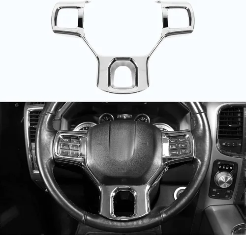 Miniatura 6 de Hoolcar Cubierta Interior del Volante ABS con Ajuste de Fibra de Carbono para Accesorios Dodge RAM 1500 2010-2017, Rojo Fibra de carbono roja