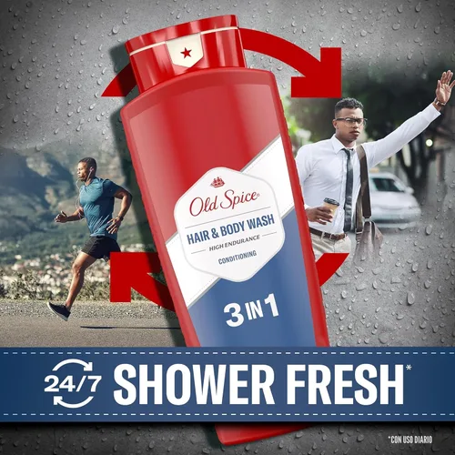 Miniatura 4 de Old Spice Refrescante acondicionador 2 en 1 para cabello y cuerpo para hombres, alta resistencia, 3X defensa, ducha fresca 24/7 con aroma duradero