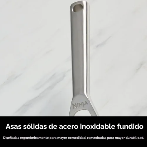 Miniatura 6 de Juego de ollas y sartenes de acero inoxidable Ninja EverClad de 7 piezas, juego de utensilios de cocina, compatible con todas las estufas e