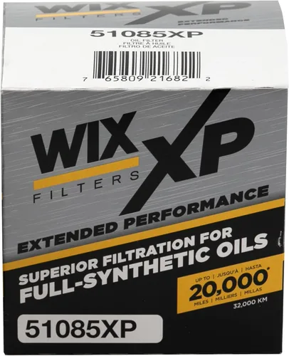Miniatura 3 de Filtro de aceite WIX 51085XP WIX XP de repuesto, diseñado para aceite sintético - Compatible con vehículos Chrysler/Dodge/Jeep (91-08), Mitsubishi