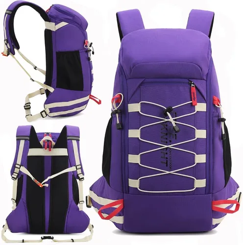 Miniatura 2 de Bseash Mochila impermeable de 40 L para senderismo y campamento con cubierta para lluvia, mochila de viaje para deportes al aire libre para esquí