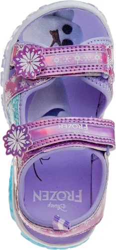 Miniatura 6 de Disney Zapatos para niñas - Minnie Mouse o Frozen - Sandalias deportivas con punta cerrada con luz (6T-12), AnnaElsa