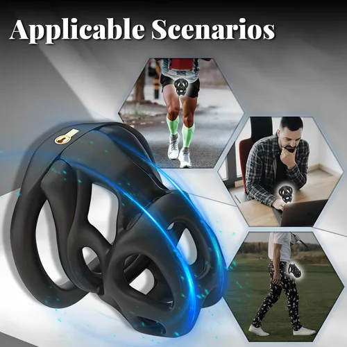 Miniatura 6 de Jaula de castidad masculina – Jaula de pene con cerradura invisible empotrada con 4 anillos de diferentes tamaños y 2 llaves, juguetes sexuales