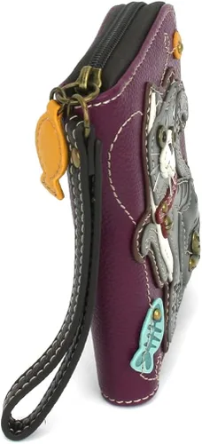 Miniatura 5 de CHALA Cartera con cremallera, pulsera, 8 ranuras para tarjetas de crédito, piel sintética resistente