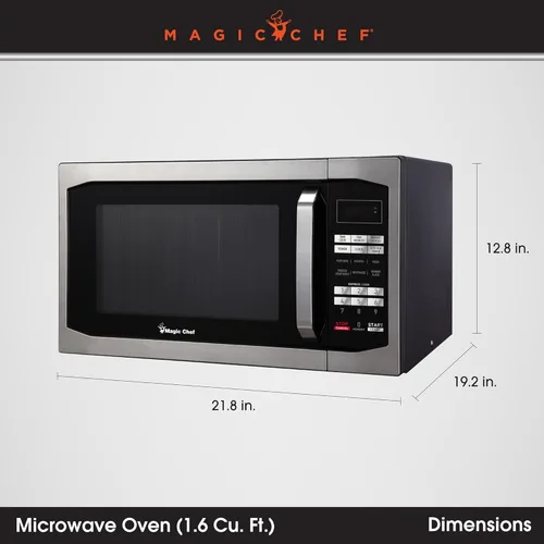 Miniatura 3 de Magic Chef, Horno microondas de 1100 Vatios, 1.6 pies cúbicos, MCM1611ST, de acero inoxidable