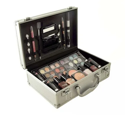 Cameo caja baúl transporta todo maletín con maquillaje y caja de aluminio reutilizable