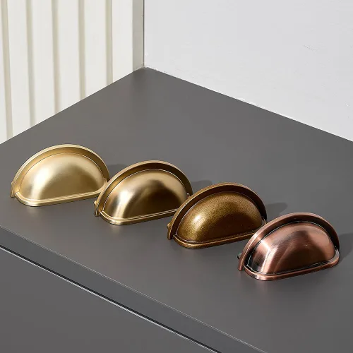 Miniatura 4 de HARPOON Paquete de 10 tiradores para cajones de tazas de latón antiguo, tiradores de gabinete de cocina de 3 pulgadas y 2.992 in