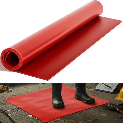 1 alfombrilla de goma aislada de 20 x 20 pulgadas, manta de aislamiento de alto voltaje de 1000 V, alfombrilla de goma de seguridad eléctrica,