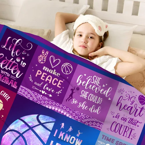 Miniatura 4 de Manta de Regalos de Baloncesto para Niñas y Mujeres Manta de Tiro de Baloncesto de Franela Ultra Suave Mercancía Regalos Deportivos para Amantes