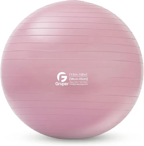 Miniatura 13 de Gruper Pelota de yoga y pilates, pelota de gimnasio de 4 tamaños para fitness, yoga, entrenamiento, embarazo y terapia física, bomba rápida