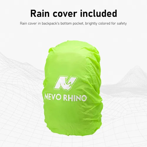 Miniatura 6 de N NEVO RHINO Mochila de senderismo 20L resistente al agua, mochila de día ligera para viajes, mochila pequeña para hombres y mujeres Negro