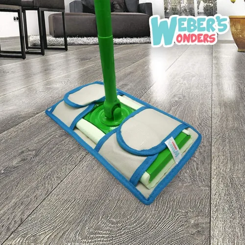 Miniatura 6 de Paquete de 4 almohadillas de microfibra Weber's Wonders para trapeador, lavables, reutilizables, duraderas, compatibles con cabezales Swiffer